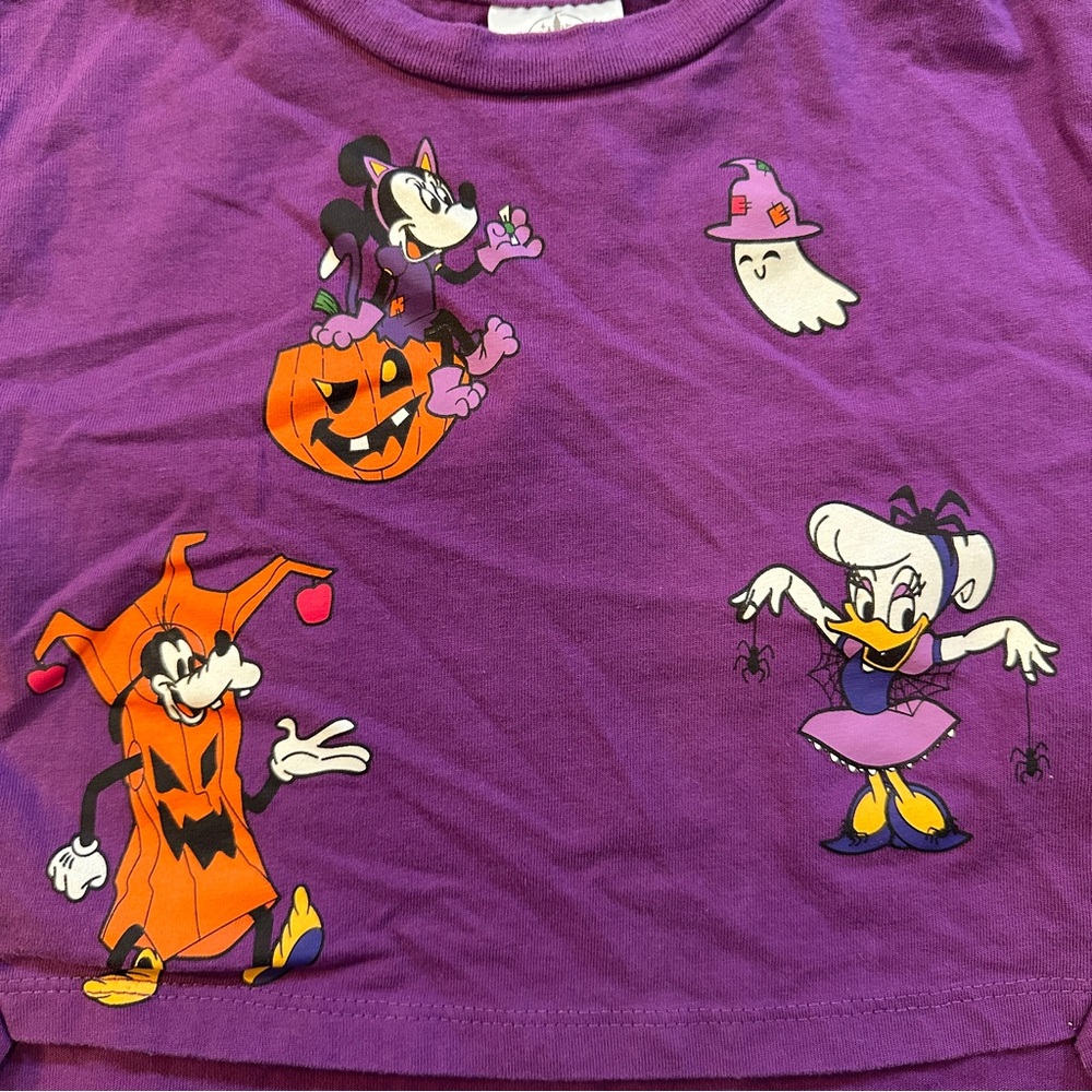Disney Parks XXS Toddler Girls Tee Disneyland 2022 Purple Halloween Mickey Mouse - Picture 2 of 12